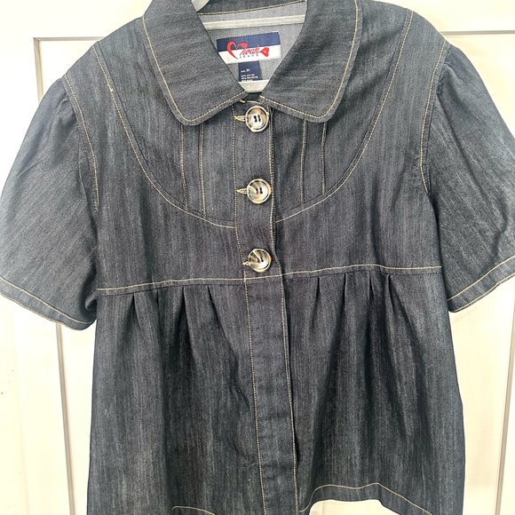 mwah Jackets & Blazers - Chic Denim Short Sleeve Blazer 3X babydoll flirty whimsy fairy